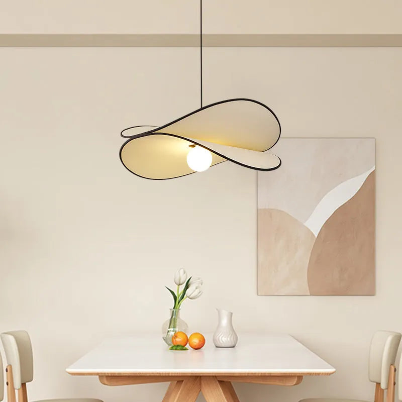 French style fabric chip chandelier pendant light in white with three size options