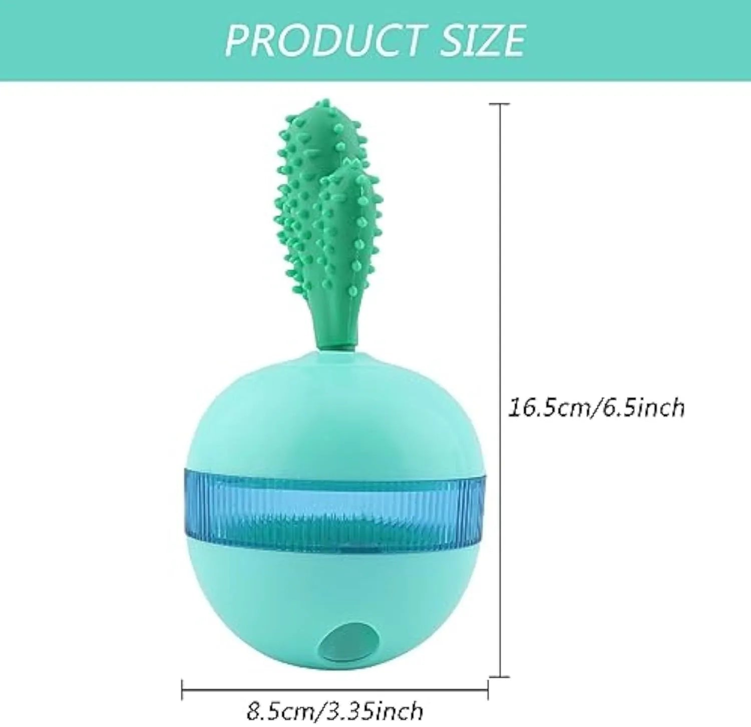 Blue or green durable rubber dog treat dispensing puzzle ball toy for medium large breeds