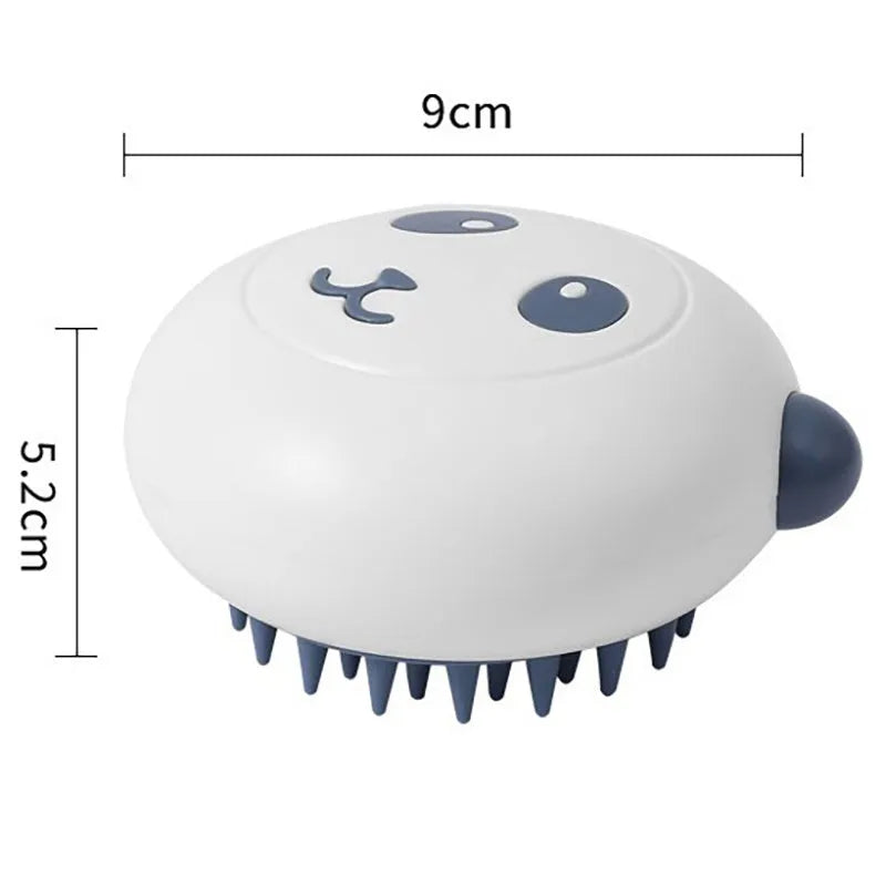 Panda shape silicone pet bath brush with soft bristles for cats and dogs