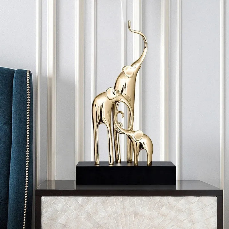 European style elephant decorative craft ornament in resin and plastic with choice of metallic or retro colour finishes.