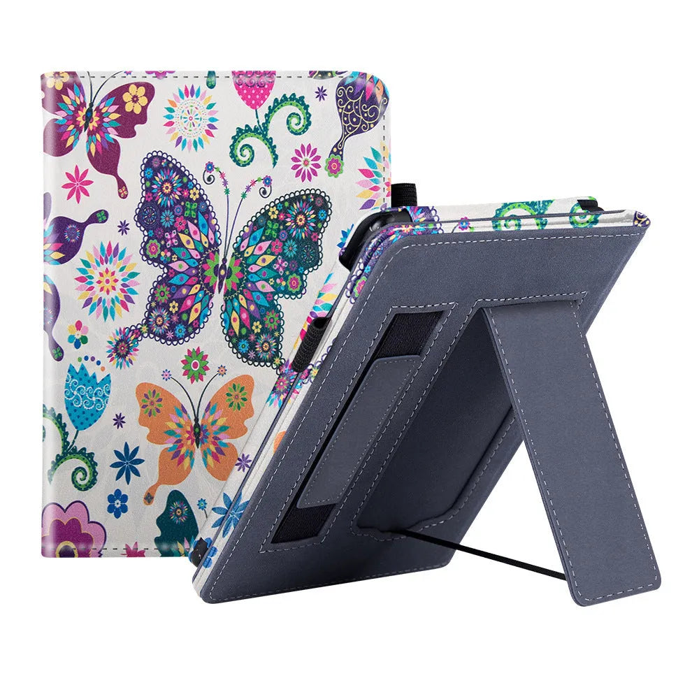 Kindle Paperwhite 11 leather case with wrist strap bracket in multiple colour options