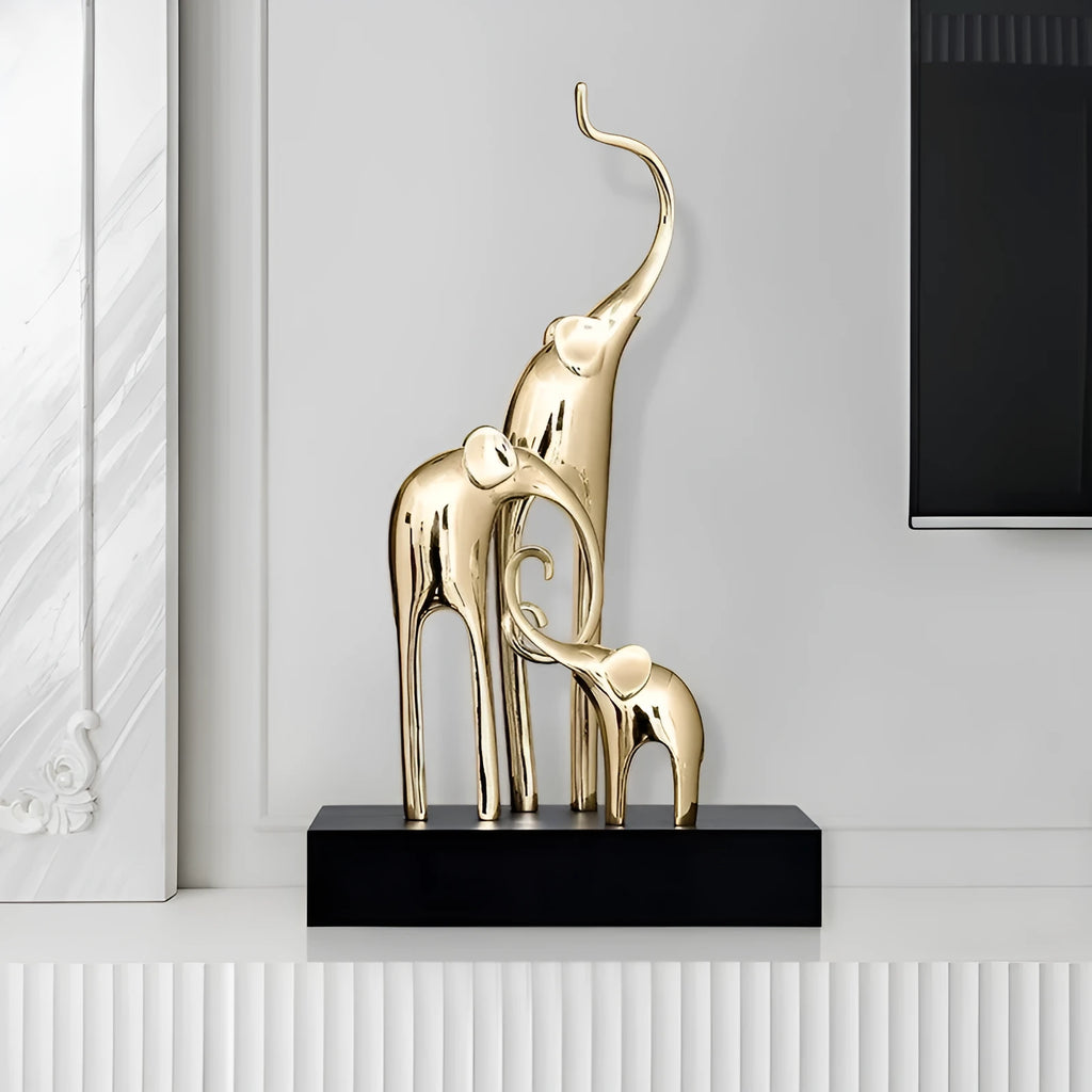 European style elephant decorative craft ornament in resin and plastic with choice of metallic or retro colour finishes.