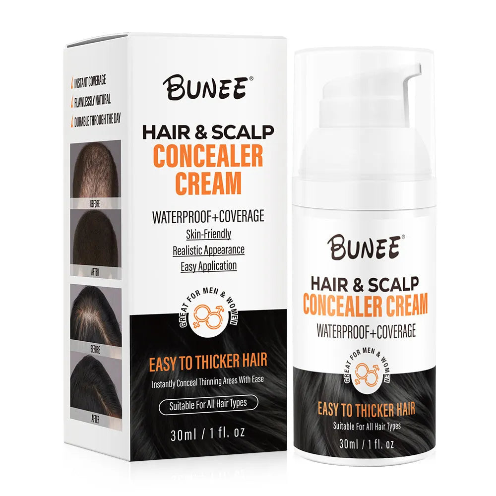 Scalp concealer pomade in 30ml container for covering hair thinning