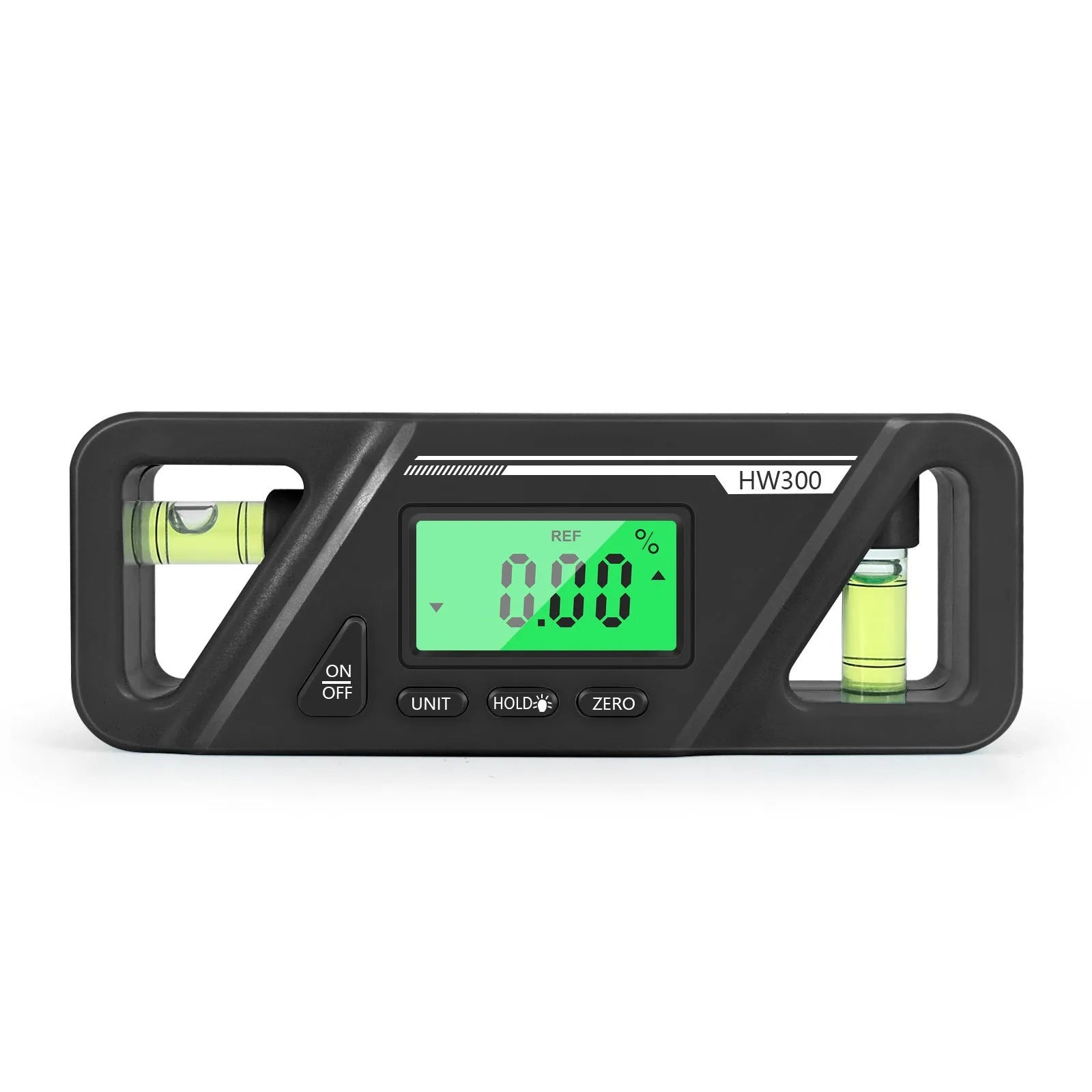 Digital magnetic inclinometer level meter showing angle display on a metal surface.