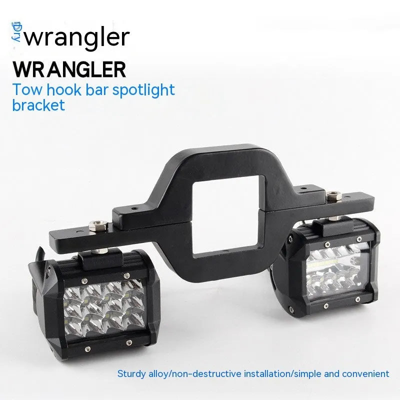Black aluminium alloy LED reverse light mounting bracket for Jeep Wrangler off-road vehicles