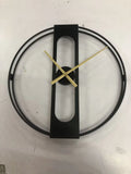 Round metal wall clock with 50cm diameter in black or gold finish