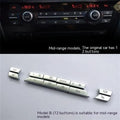 Silver car air conditioning button panel replacement set with CD digital button stickers