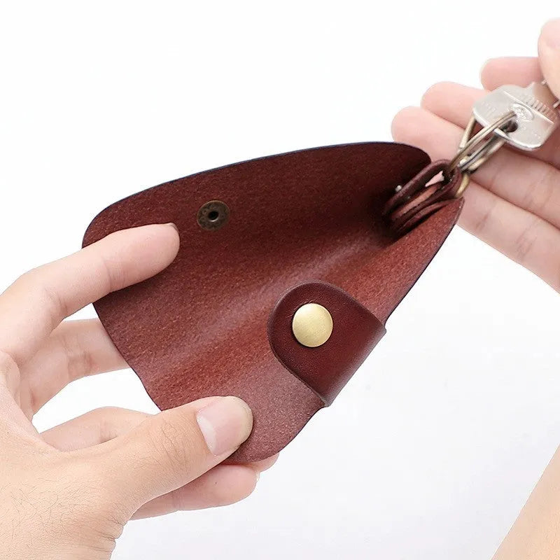 Genuine leather handmade car key case with multifunctional door storage in four colour options