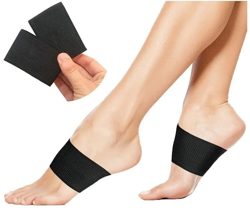 Elastic flat foot support bandage with arch support in heart style or plain design