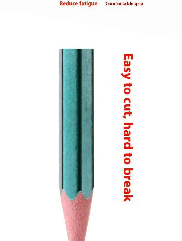 Box of 10 green hexagonal wooden pencils with HB and 2B graphite grades for writing and sketching