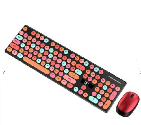 Wireless keyboard and mouse set with backlit keys and photoelectric mouse