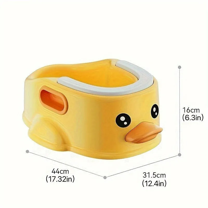 Blue PVC bathtub shaped like a duck for washing dogs and cats, shown on a patio.