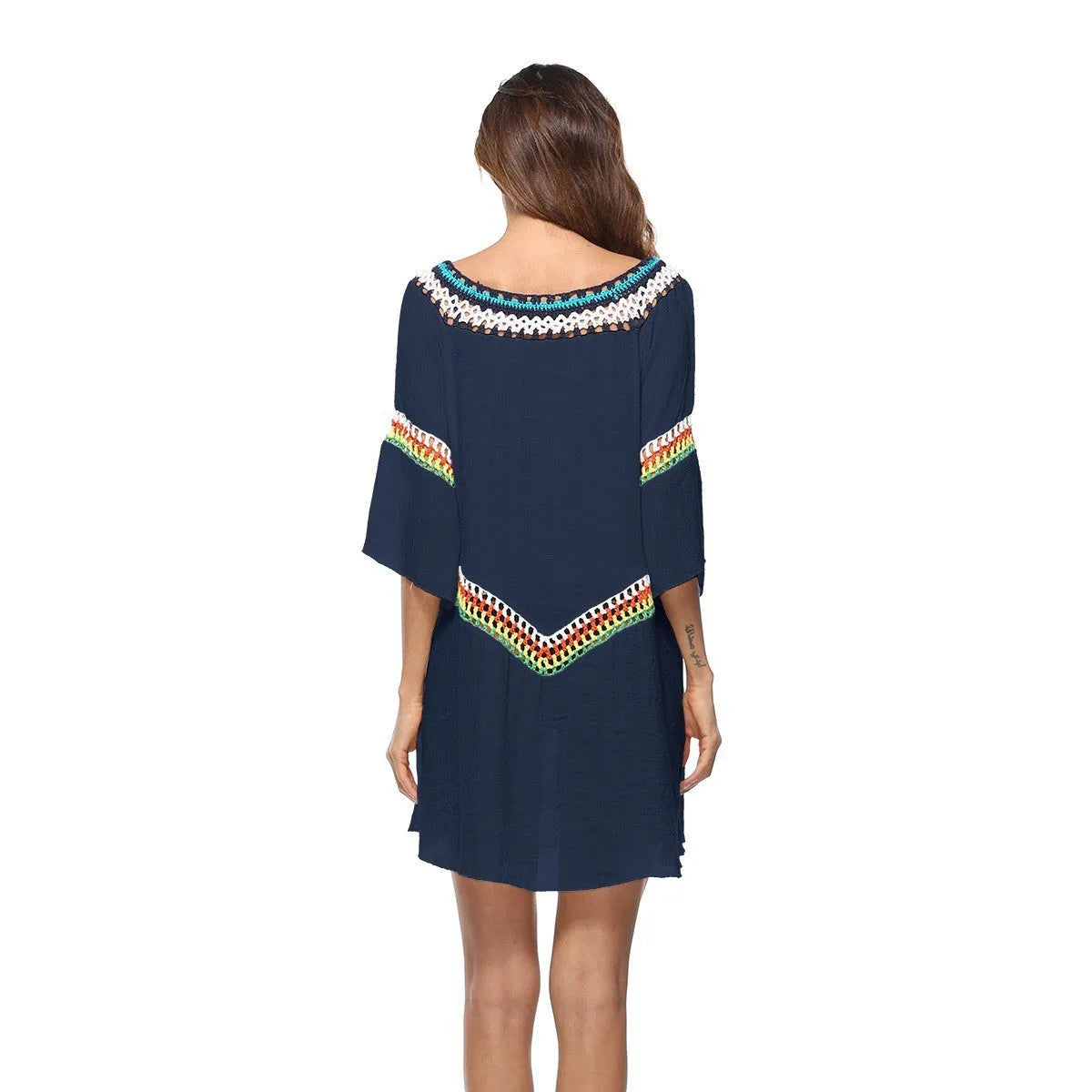 Women's crocheted ethnic style beach sun protection clothing for swimming and sports