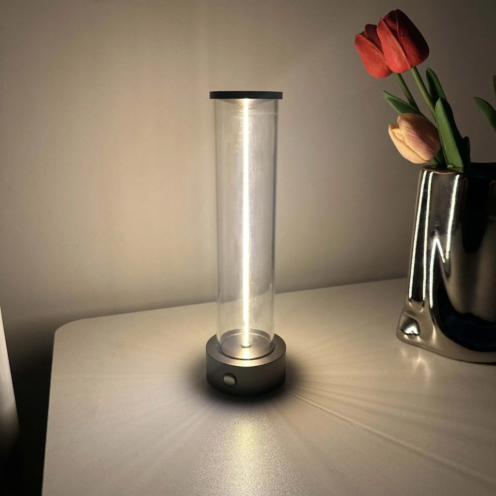 LED line glass magnetic suction light strip with USB charging port, modern bedside night light