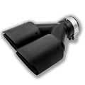 Black carbon fibre car exhaust pipe with double outlet design and 250mm tail nozzle
