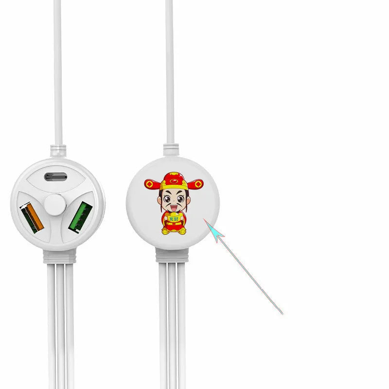 PD PVC mobile phone charging cable showing 1.2m length with 3U interface connectors