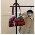 Women's retro pillow-shaped handbag in PU leather with double shoulder straps