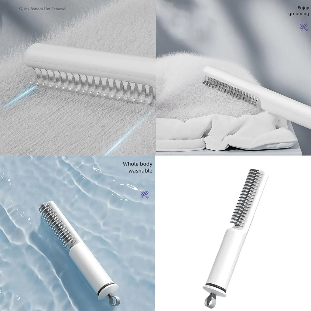 Stainless steel dog dematting comb with ergonomic handle for removing knots and mats