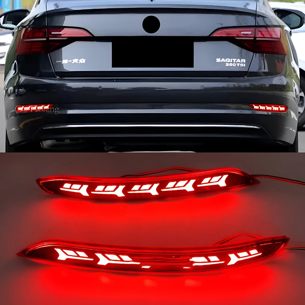 Volkswagen Sagitar rear bumper LED light with water flow illumination patterns