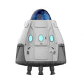 White space capsule Bluetooth ambience light projecting green northern lights on a dark wall.
