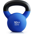 Blue cast iron teapot-shaped dumbbell on a solid background, showing 10kg weight.