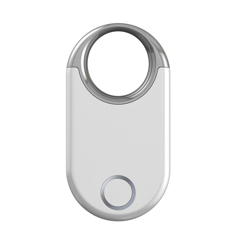 Compact black and white GPS tracking device for pets and children with unlimited distance positioning