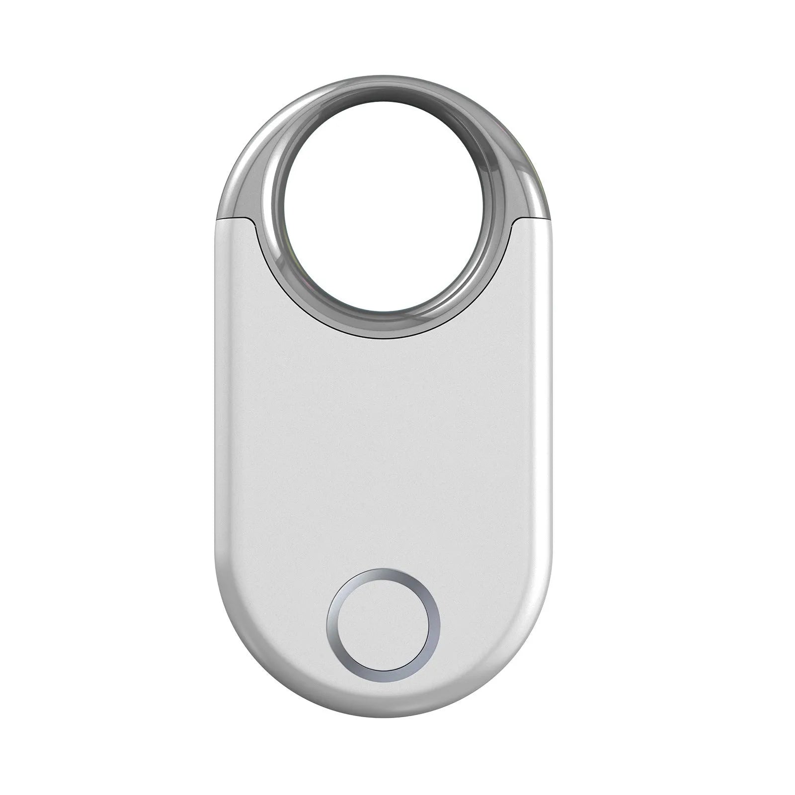 Compact black and white GPS tracking device for pets and children with unlimited distance positioning