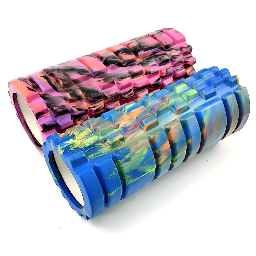 33cm long camouflage pattern EVA foam roller in assorted colour combinations.