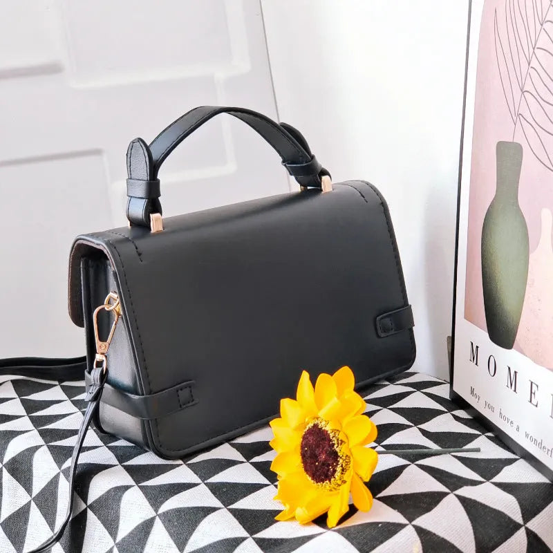 Retro small square crossbody bag with ethnic stitching patterns and file pocket
