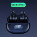 Bone conduction Bluetooth headset clip in black, white, or khaki colours with ear clip design
