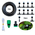 PE garden irrigation hose 10m with 10 micro spray units lying on green grass