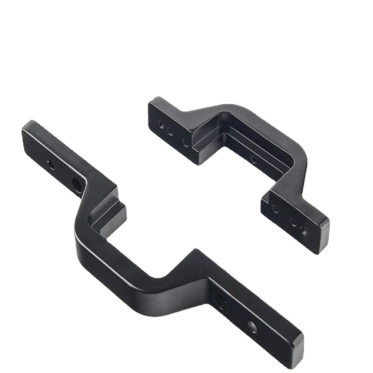 Black metal general coupler bracket for mounting a trailer hook lamp holder on a vehicle.