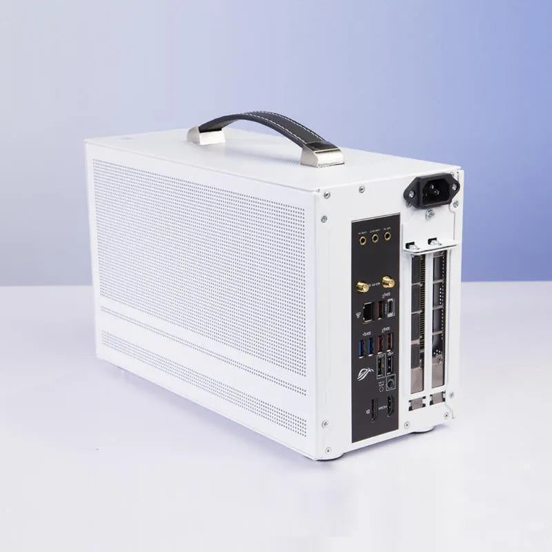 Hummingbird PRO ITX desktop computer case in titanium grey and white colour options