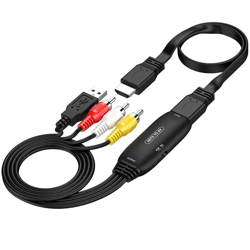 HDMI to AV converter cable 110cm length for 1080p video transfer to legacy equipment
