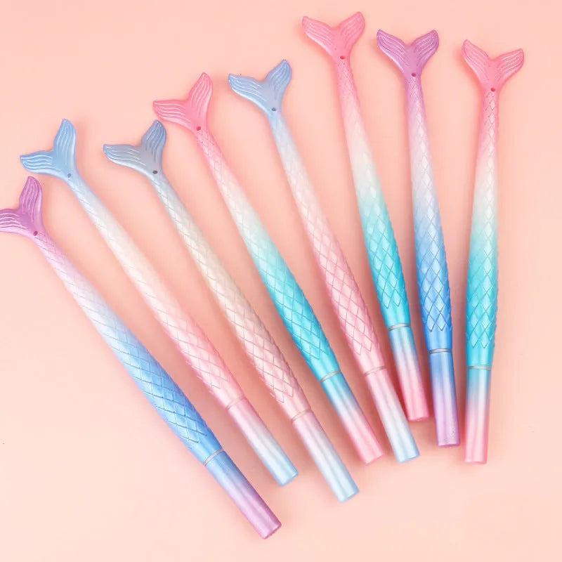 Creative cartoon mermaid pen with a 0.38mm fine tip and plastic shell.