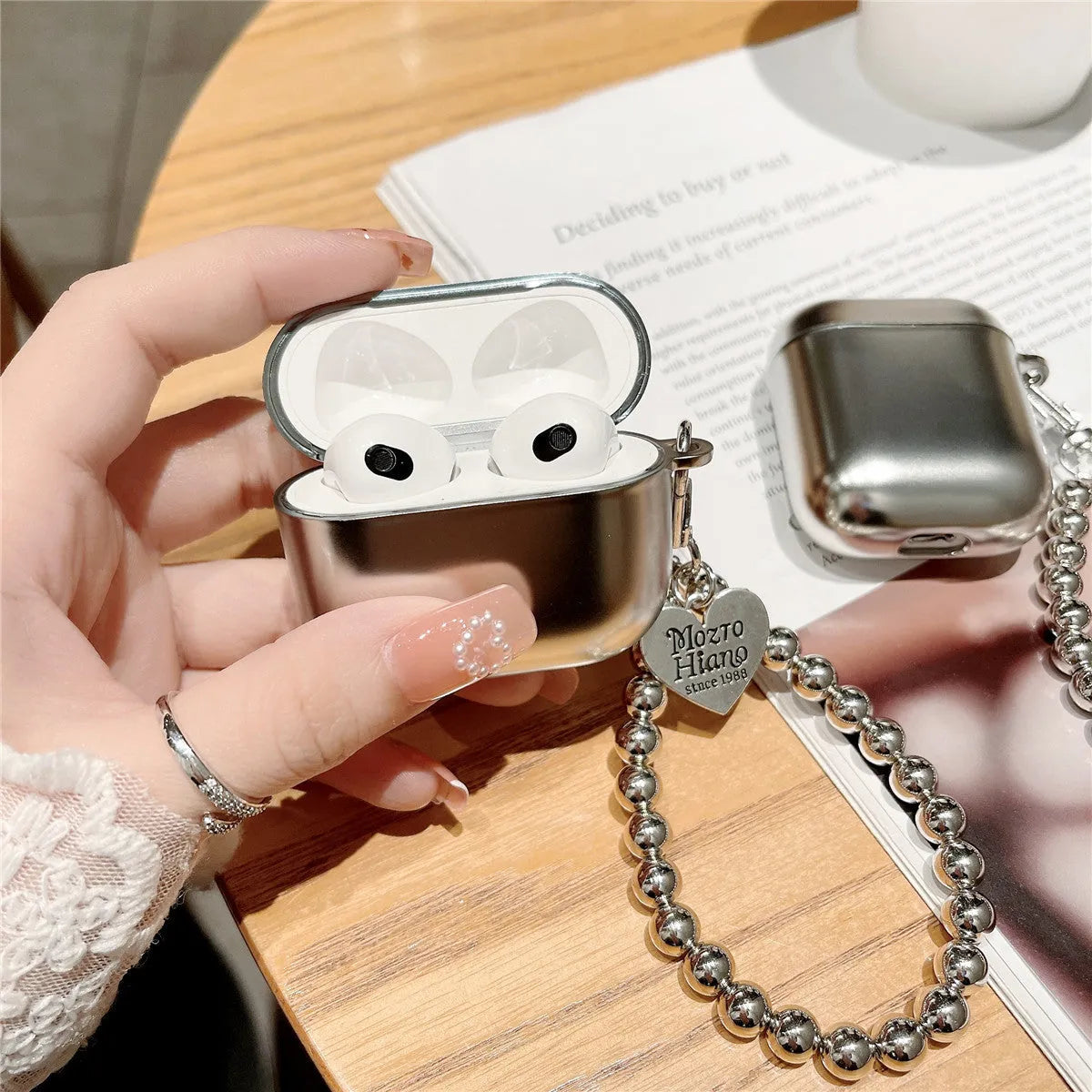 Matte plating AirPods protective case with electroplating finish for universal fit across multiple AirPods generations