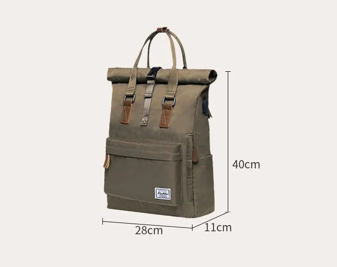Casual polyester backpack with computer compartment shown in dark grey colour