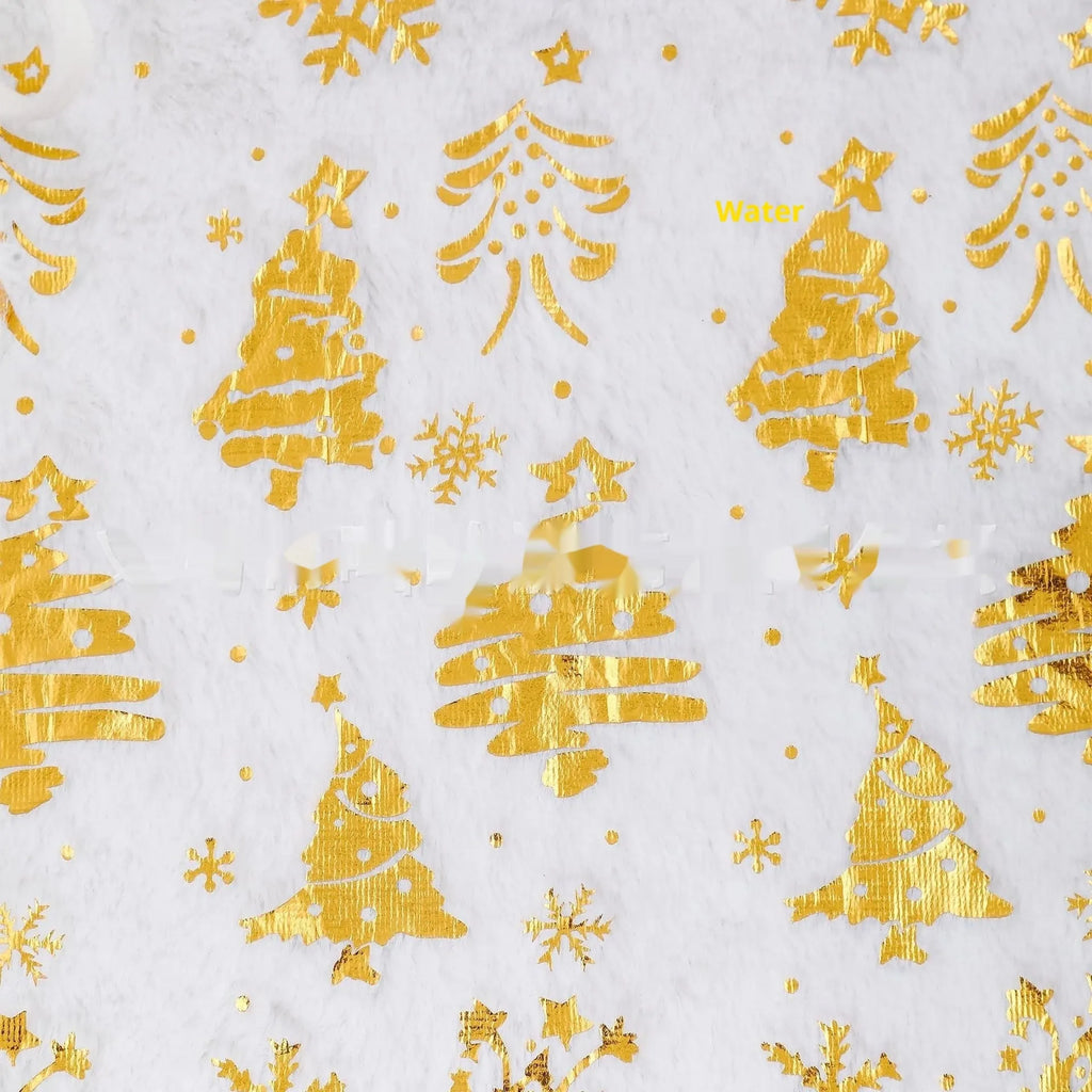 Christmas tree plush group mat with snowflake and cedar decorative designs in multiple sizes