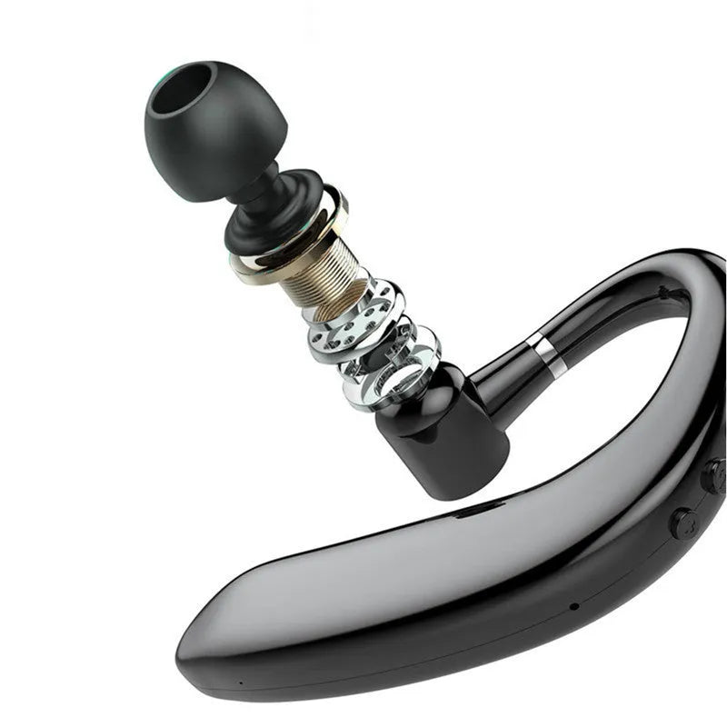 Wireless Bluetooth unilateral in-ear headset in black or blue colour with adjustable earpiece
