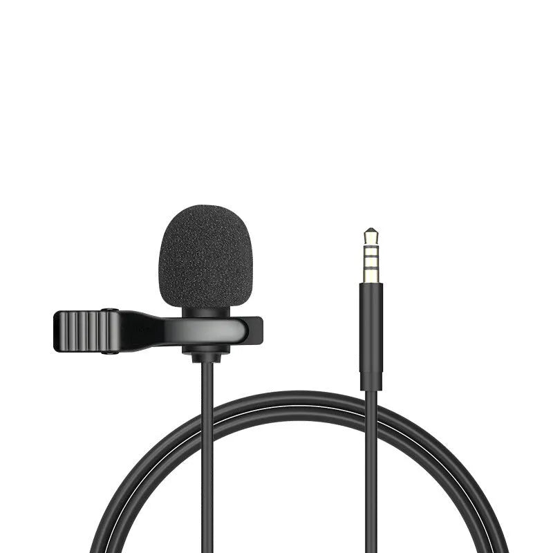 Wired lavalier clip-on microphone with in-ear headphones and a 1.5-metre cable for Apple and 3.5mm devices