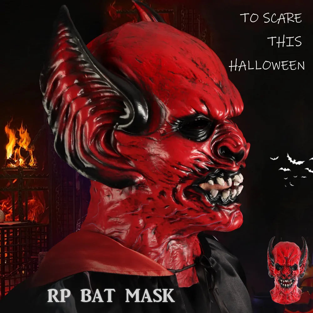Red bat head cover Halloween mask made from RP foam for costume parties