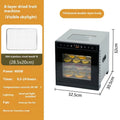 Stainless steel fruit dehydrator with LED control panel and multiple drying trays