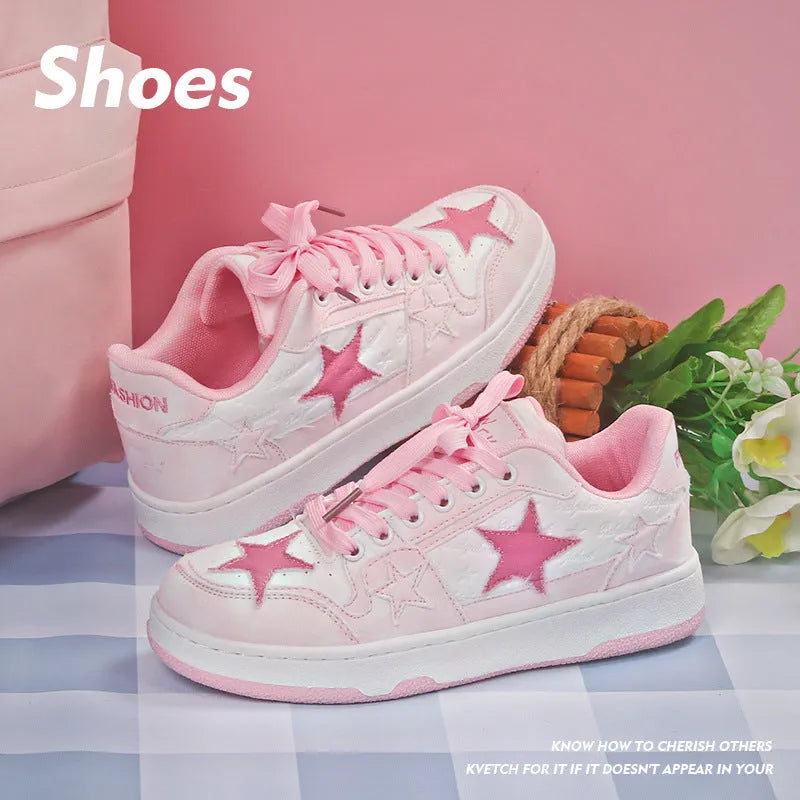 Casual denim skateboard shoes in black, green, or pink with a flat rubber sole and lace-up front.