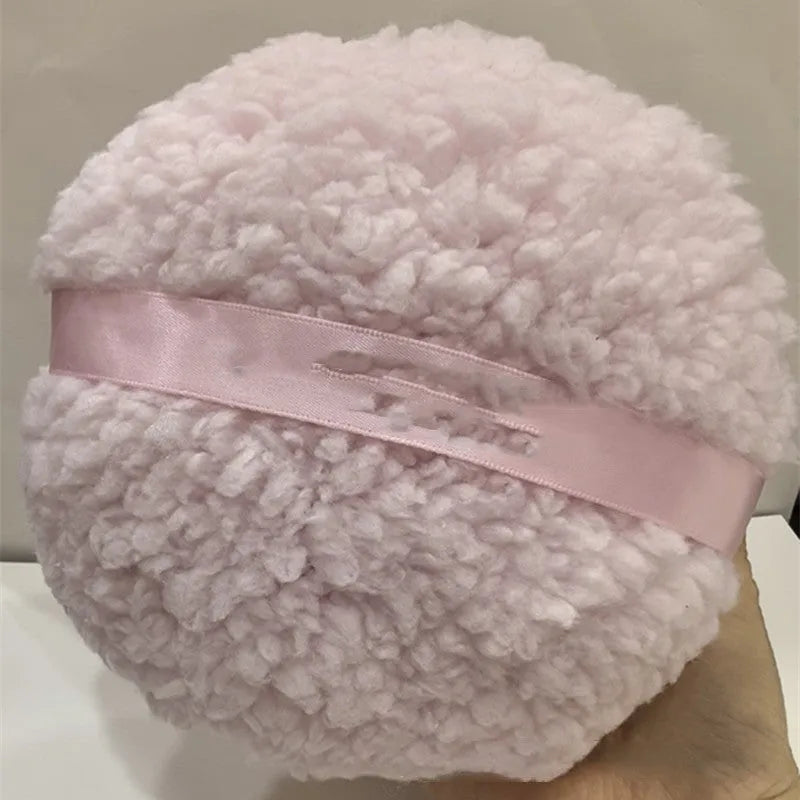 Oversized plush dry powder puff for face makeup application