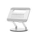 Silver aluminium alloy rotatable laptop stand with height adjustment mechanism