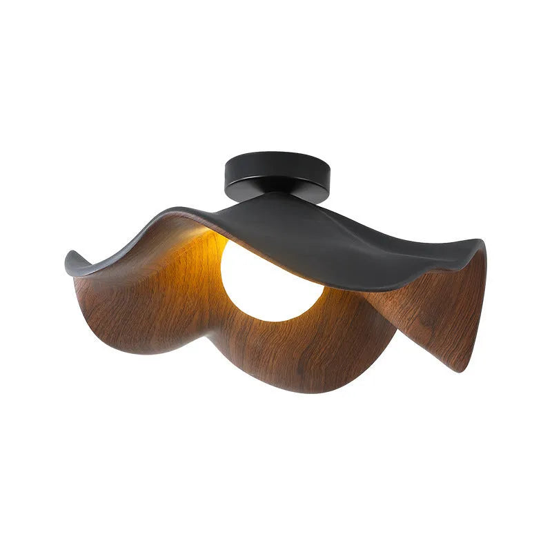 Modern minimalist walnut grain colour ceiling lamp with full spectrum eye protection light for bedroom or study