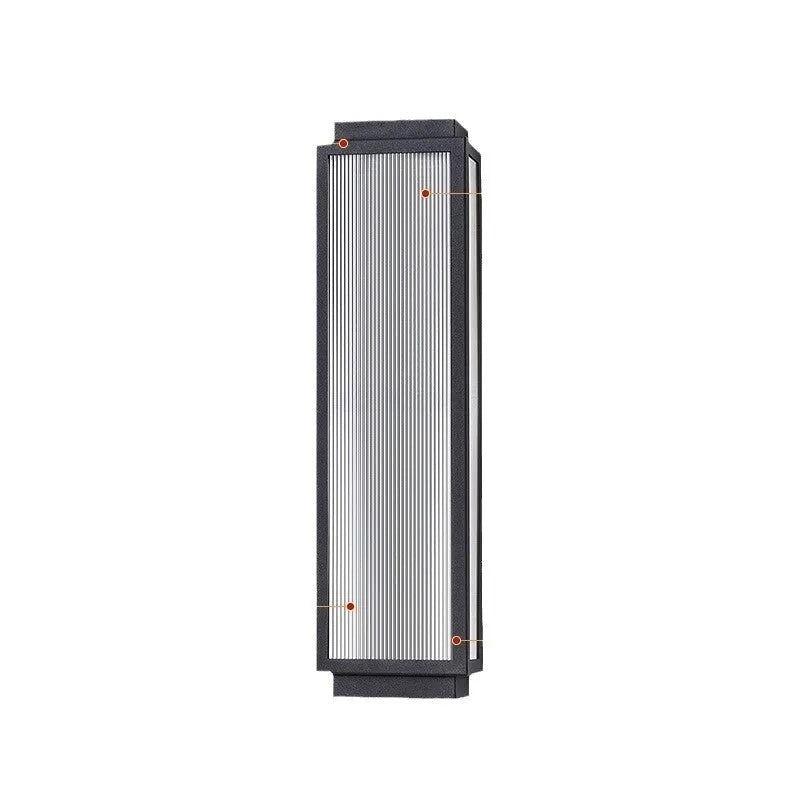 Stainless steel waterproof outdoor wall light fixture for garden or courtyard mounting.