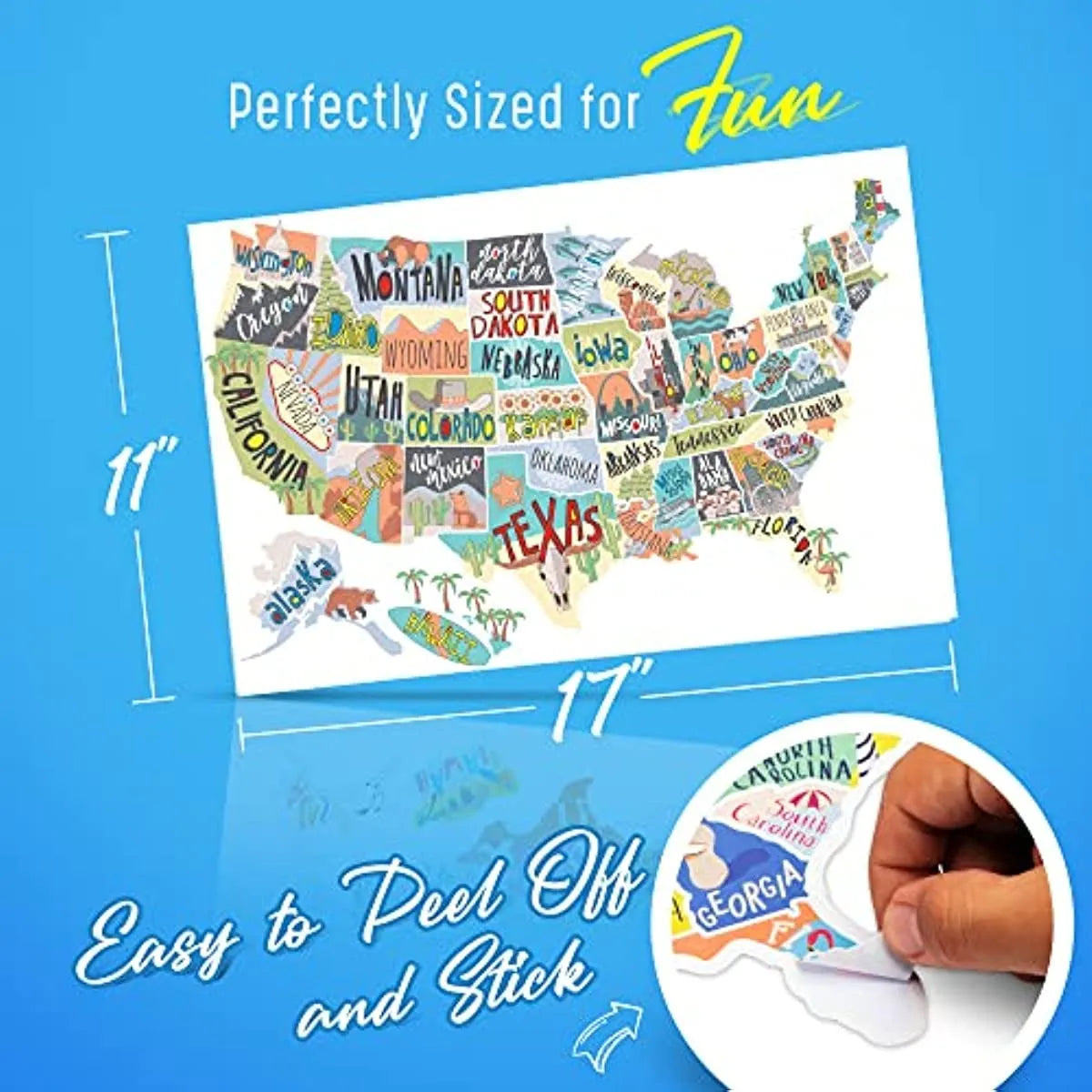 Travel-themed car body sticker set showing map designs and lettering for vehicle decoration