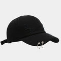 Men's adjustable denim peaked cap in retro streetwear style with dome crown