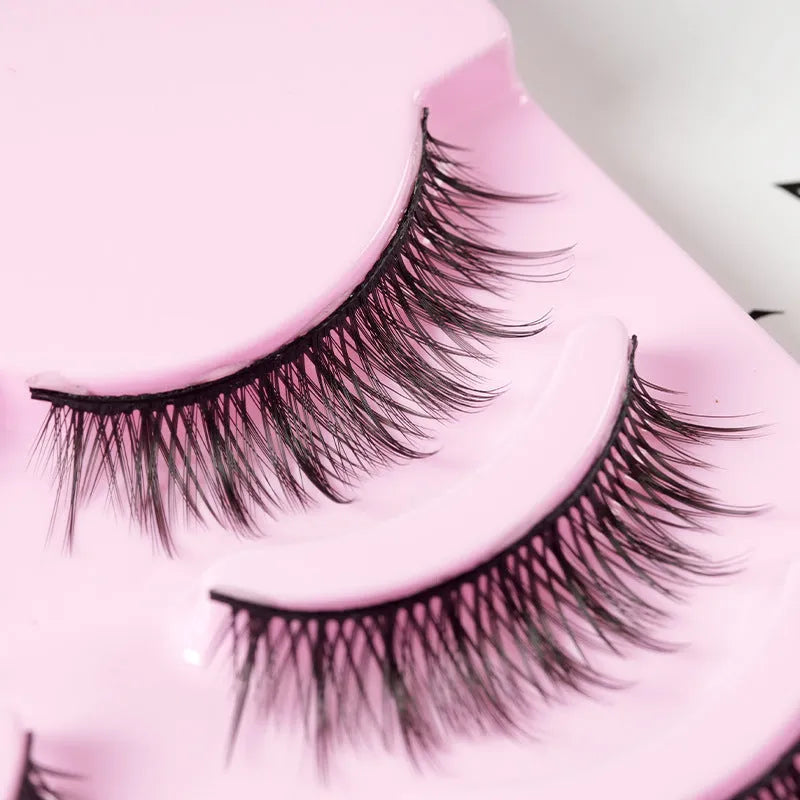 Set of 15 pairs of natural wispy false eyelashes for manga cosplay and Korean makeup styles 007 008 009